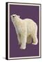 Polar Bear - Letterpress-Lantern Press-Framed Stretched Canvas