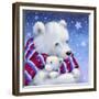 Polar Bear Mom and Cub-MAKIKO-Framed Giclee Print