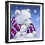 Polar Bear Mom and Cub-MAKIKO-Framed Giclee Print