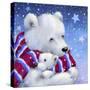 Polar Bear Mom and Cub-MAKIKO-Stretched Canvas