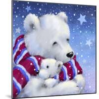 Polar Bear Mom and Cub-MAKIKO-Mounted Giclee Print