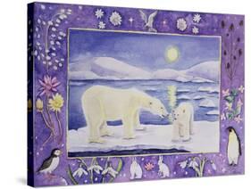 Polar Bear (Month of January from a Calendar)-Vivika Alexander-Stretched Canvas