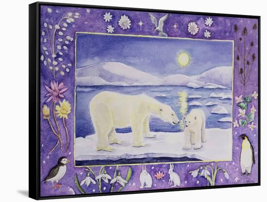 Polar Bear (Month of January from a Calendar)-Vivika Alexander-Framed Stretched Canvas