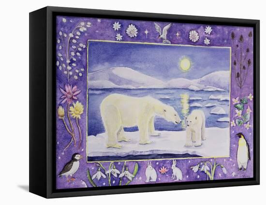 Polar Bear (Month of January from a Calendar)-Vivika Alexander-Framed Stretched Canvas