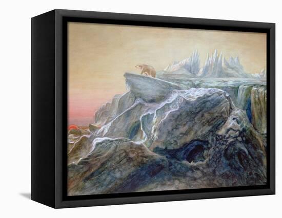 Polar Bear on an Iceberg-William Bradford-Framed Stretched Canvas