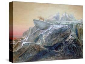 Polar Bear on an Iceberg-William Bradford-Stretched Canvas