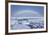 Polar Bear on Broken Sea Ice Beneath Rainbow, Svalbard, Norway-Jaynes Gallery-Framed Photographic Print