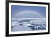 Polar Bear on Broken Sea Ice Beneath Rainbow, Svalbard, Norway-Jaynes Gallery-Framed Photographic Print