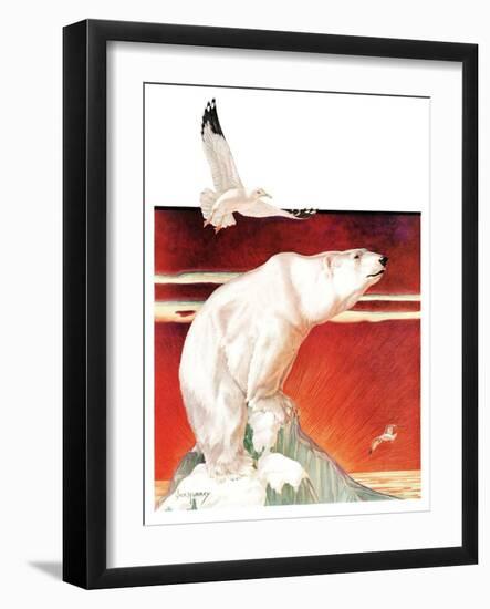 "Polar Bear on Iceberg,"January 14, 1933-Jack Murray-Framed Giclee Print