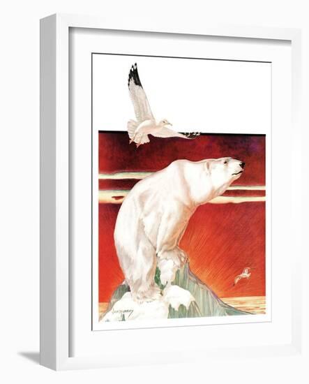 "Polar Bear on Iceberg,"January 14, 1933-Jack Murray-Framed Giclee Print