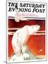 "Polar Bear on Iceberg," Saturday Evening Post Cover, January 14, 1933-Jack Murray-Mounted Giclee Print