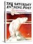 "Polar Bear on Iceberg," Saturday Evening Post Cover, January 14, 1933-Jack Murray-Stretched Canvas