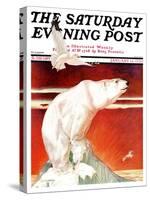 "Polar Bear on Iceberg," Saturday Evening Post Cover, January 14, 1933-Jack Murray-Stretched Canvas