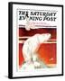 "Polar Bear on Iceberg," Saturday Evening Post Cover, January 14, 1933-Jack Murray-Framed Giclee Print