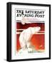 "Polar Bear on Iceberg," Saturday Evening Post Cover, January 14, 1933-Jack Murray-Framed Giclee Print