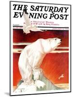 "Polar Bear on Iceberg," Saturday Evening Post Cover, January 14, 1933-Jack Murray-Mounted Giclee Print