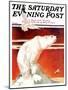 "Polar Bear on Iceberg," Saturday Evening Post Cover, January 14, 1933-Jack Murray-Mounted Giclee Print