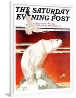 "Polar Bear on Iceberg," Saturday Evening Post Cover, January 14, 1933-Jack Murray-Framed Giclee Print