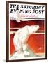 "Polar Bear on Iceberg," Saturday Evening Post Cover, January 14, 1933-Jack Murray-Framed Giclee Print