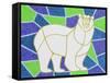 Polar Bear on Stained Glass-Pat Scott-Framed Stretched Canvas