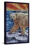 Polar Bear - Paper Mosaic-Lantern Press-Stretched Canvas