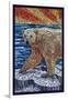 Polar Bear - Paper Mosaic-Lantern Press-Framed Art Print