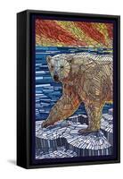 Polar Bear - Paper Mosaic-Lantern Press-Framed Stretched Canvas