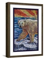 Polar Bear - Paper Mosaic-Lantern Press-Framed Art Print