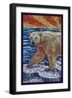 Polar Bear - Paper Mosaic-Lantern Press-Framed Art Print