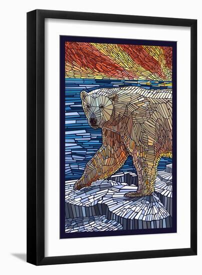 Polar Bear - Paper Mosaic-Lantern Press-Framed Art Print