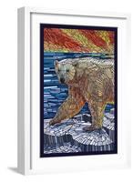 Polar Bear - Paper Mosaic-Lantern Press-Framed Art Print