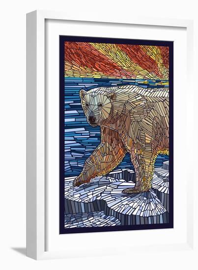 Polar Bear - Paper Mosaic-Lantern Press-Framed Art Print