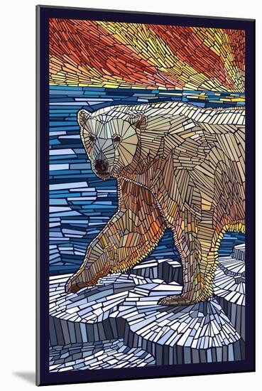 Polar Bear - Paper Mosaic-Lantern Press-Mounted Art Print