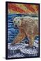Polar Bear - Paper Mosaic-Lantern Press-Stretched Canvas