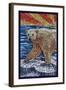 Polar Bear - Paper Mosaic-Lantern Press-Framed Art Print