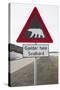 Polar Bear Road Sign-null-Stretched Canvas