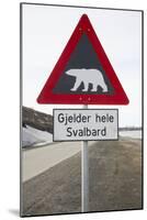 Polar Bear Road Sign-null-Mounted Photographic Print