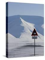 Polar Bear Sign, Longyearbyen, Svalbard, Spitzbergen, Arctic, Norway, Scandinavia, Europe-Milse Thorsten-Stretched Canvas