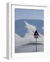 Polar Bear Sign, Longyearbyen, Svalbard, Spitzbergen, Arctic, Norway, Scandinavia, Europe-Milse Thorsten-Framed Photographic Print