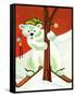 Polar Bear Skis - Jack & Jill-Becky Krehbiel-Framed Stretched Canvas