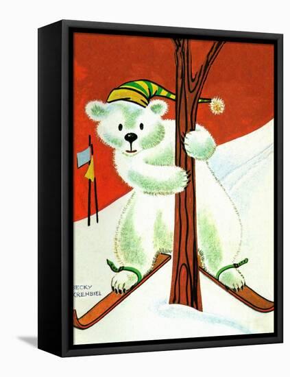 Polar Bear Skis - Jack & Jill-Becky Krehbiel-Framed Stretched Canvas