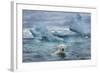 Polar Bear Swimming Near Melting Iceberg Near Harbor Islands,Canada-Paul Souders-Framed Photographic Print