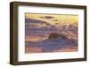 Polar Bear (Thalarctus maritimus) Lying in snow, sunrise-Terry Andrewartha-Framed Photographic Print