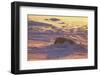 Polar Bear (Thalarctus maritimus) Lying in snow, sunrise-Terry Andrewartha-Framed Photographic Print