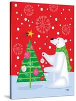 Polar Bear & Tree-Teresa Woo-Stretched Canvas