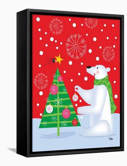 Polar Bear & Tree-Teresa Woo-Framed Stretched Canvas