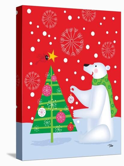 Polar Bear & Tree-Teresa Woo-Stretched Canvas