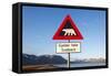 Polar Bear Warning Sign, Svalbard, Norway-Paul Souders-Framed Stretched Canvas