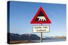 Polar Bear Warning Sign, Svalbard, Norway-Paul Souders-Stretched Canvas