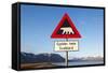 Polar Bear Warning Sign, Svalbard, Norway-Paul Souders-Framed Stretched Canvas